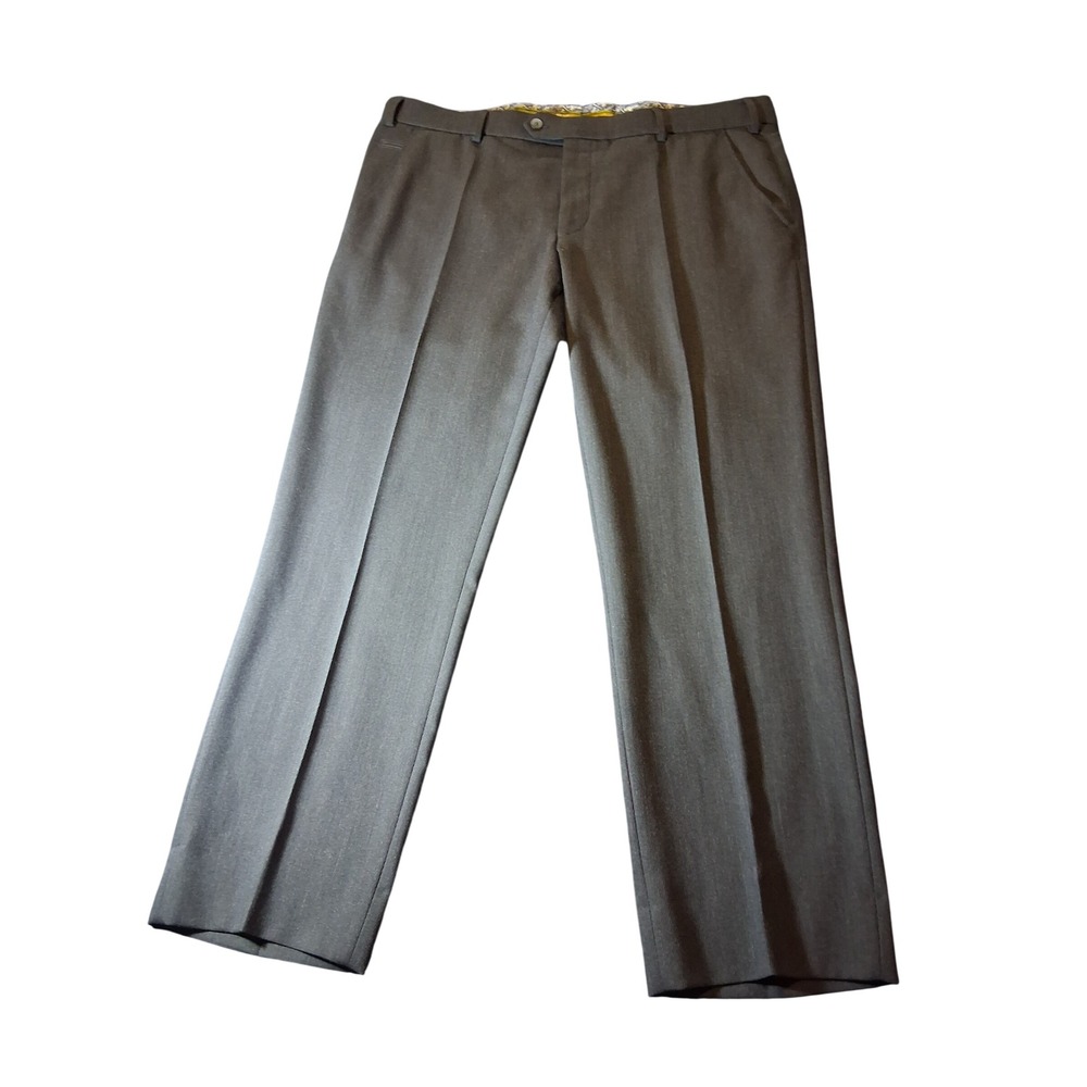 Meyer Hosen Bonn Mens Blue Wool Blend Dress Pants Flat Front Size 56 US 39x31
